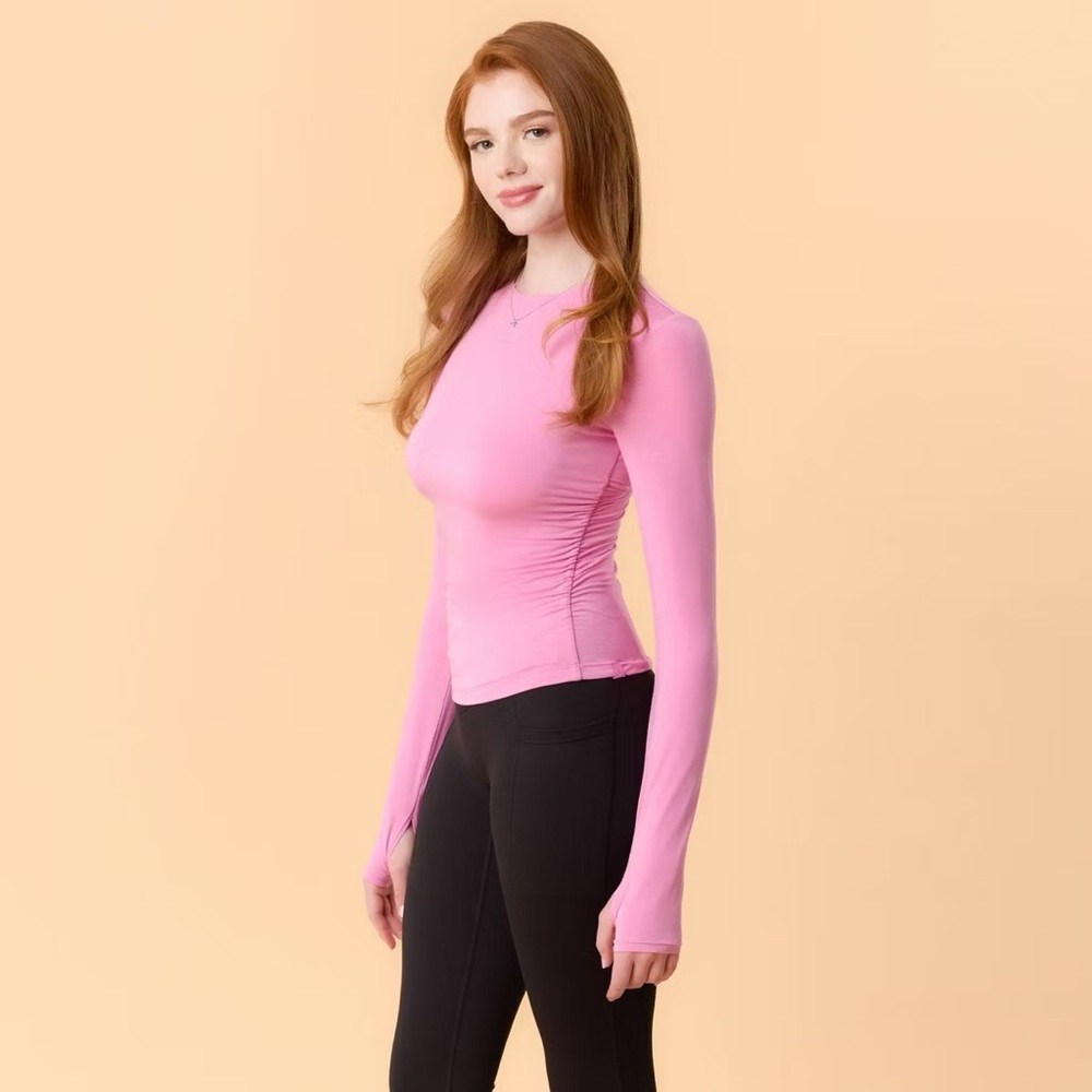 Blogilates Women's Twisty Long Sleeve Top Pink S